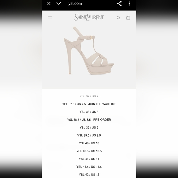 YSL Saint Laurent TRIBUTE leather heel size 11 (41 EU) - Picture 12 of 12